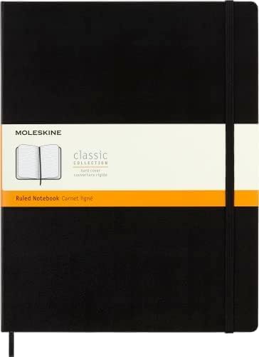 Moleskine Classic Notebook, Hard Cover, XXL (8.5" x 11") Ruled/Lined, Black, 192 Pages (Pack of 12)