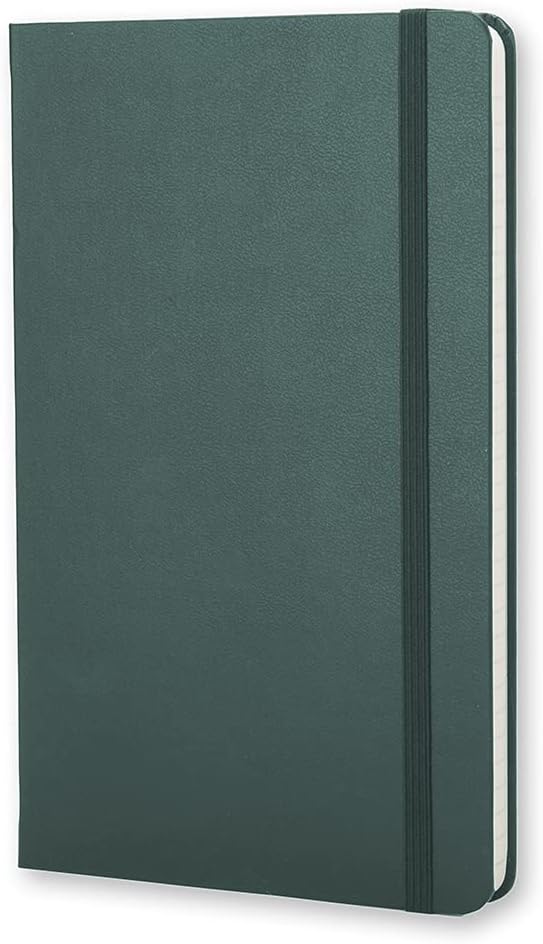 Moleskine Classic Notebook, Hard Cover, Large (5" x 8.25") Ruled/Lined, Forest Green, 240 Pages
