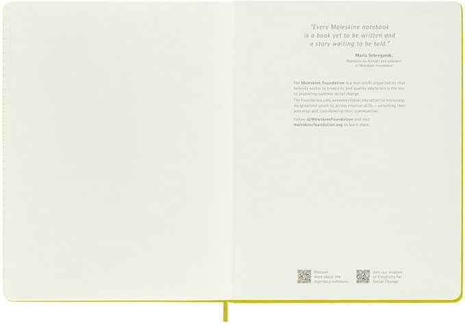 Moleskine Classic Notebook, Hard Cover, XL (7.5" x 9.5") Ruled/Lined, Hay Yellow (Silk), 192 Pages