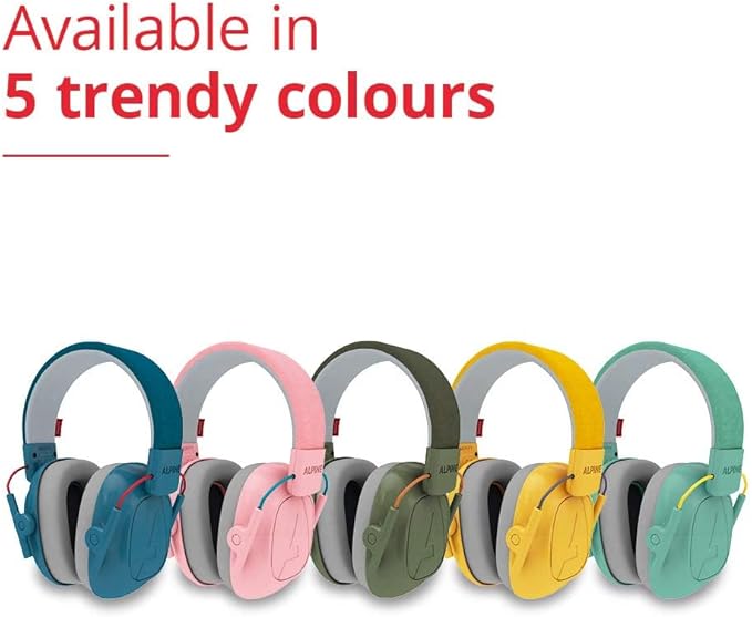 Alpine Muffy Kids - Hearing Protection - CE & ANSI Certified - Adjustable for Ages 3-16 years - Noise Cancelling Headphones - 25dB Sound Reduction Ideal for Protection and Concentration Aid - Pink