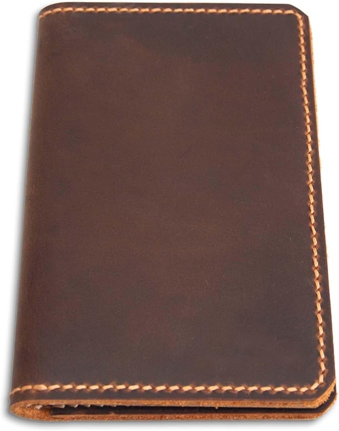 Handmade Leather Cover For 3.5"X5.5" Notebooks,Leather Journal Cover for Field Notes, Gift For Him (Brown)