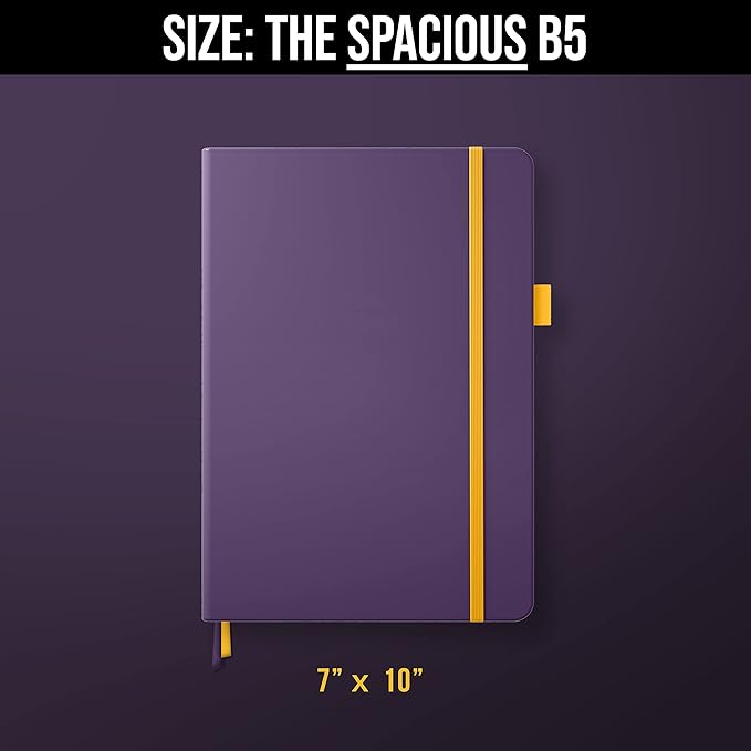 Bullet Dotted Journal Dot Grid Notebook | B5 Daily Journaling Notebooks for Personal Writing, Work, Women | 160gsm Thick Paper, Hard cover, Lay Flat Binding | B5 < 8.5 x 11 Cuaderno Libretas de apuntes