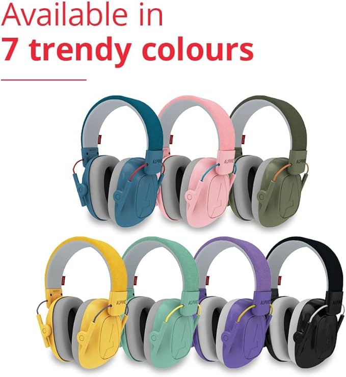 Alpine Muffy Kids - Hearing Protection - CE & ANSI Certified - Adjustable for Ages 3-16 years - Noise Cancelling Headphones - 25dB Sound Reduction Ideal for Protection and Concentration Aid - Yellow