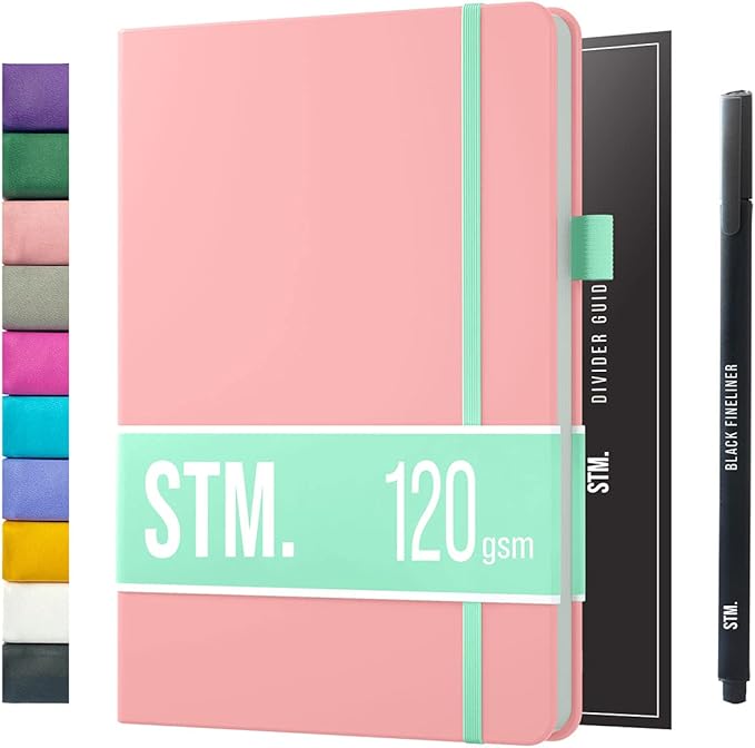 Bullet Dotted Journal Dot Grid Notebook | B5 Daily Journaling Notebooks for Personal Writing, Work, Women | 120gsm Thick Paper, Hard cover, Lay Flat Binding | B5 < 8.5 x 11 Cuaderno Libretas de apuntes