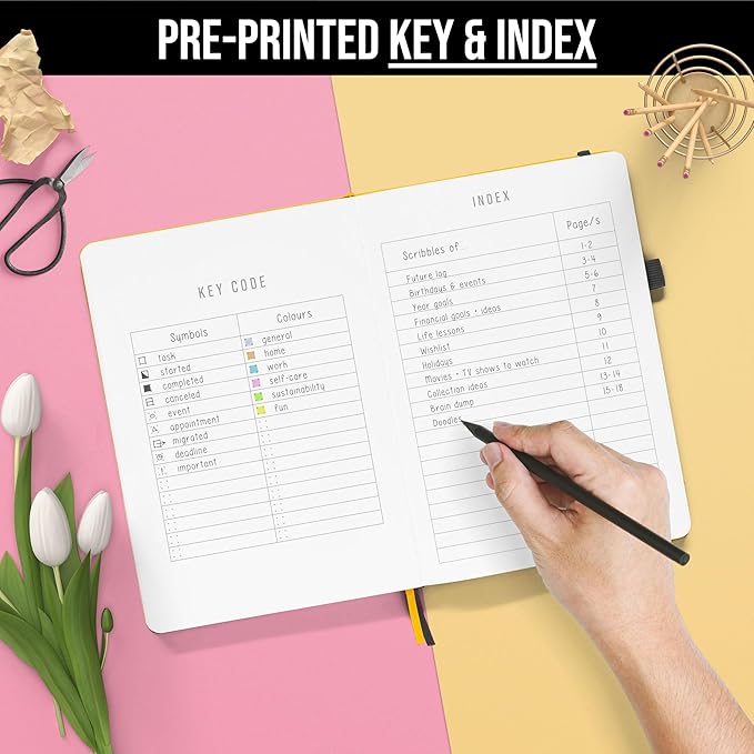 Bullet Dotted Journal Dot Grid Notebook | B5 Daily Journaling Notebooks for Personal Writing, Work, Women | 160gsm Thick Paper, Hard cover, Lay Flat Binding | B5 < 8.5 x 11 Cuaderno Libretas de apuntes