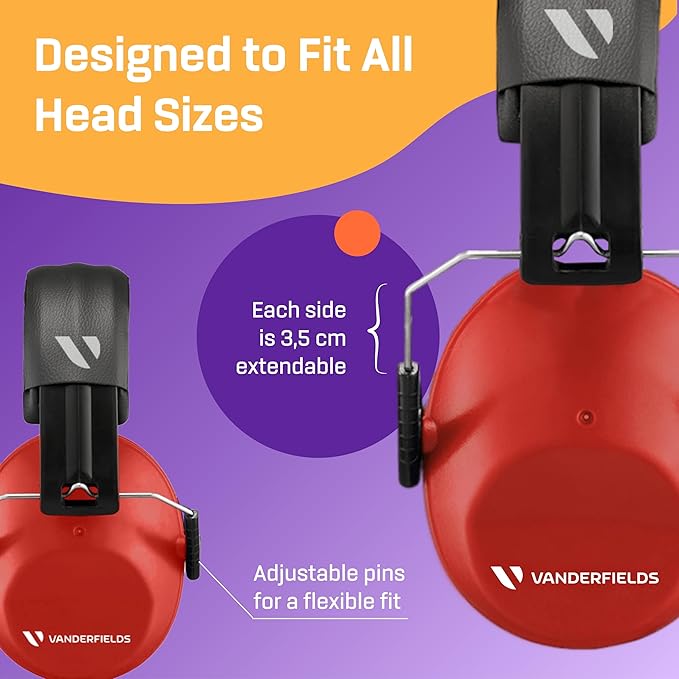 Vanderfields Hearing Protection Headphones - 26dB - Range Shooting Ear Protection - Noise Cancelling Ear Muffs for Adults