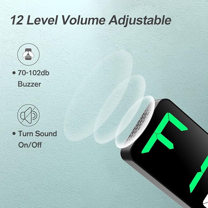 Gym Timer 15" Large LED Display Wall Clock | Interval Workout | Countdown & Up | Stopwatch | 12 Adjustable Volume | 3 Installation Ways | Digital Timer for Fitness Home Garage Gym and Outdoor Sport