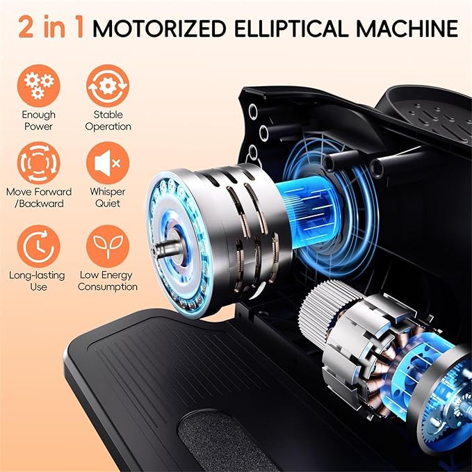 Under Desk Elliptical Machine, Morelax Ellipse Leg Exerciser for Seniors Fully Assembled, Quiet & Portable Electric Seated Pedal Exerciser with Remote Control & 12 Adjustable Speeds