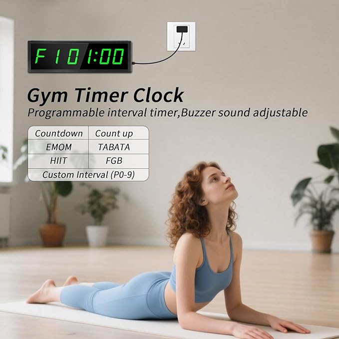 Large Digital Wall Clock with Remote Control, LED Stopwatch Timer, Countdown,Count Up, 12/24 Hour Switchable Time Clock for Home Gym Living Room Office Garage Decor (RGB, 15.2" x 4.5")