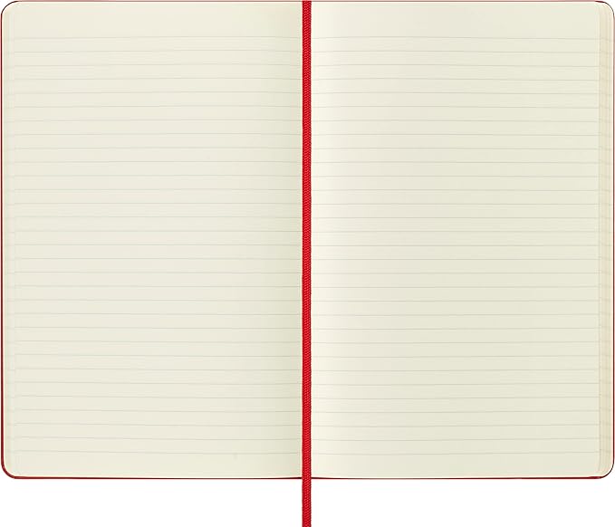 Moleskine Classic Notebook, Hard Cover, Large (5" x 8.25") Ruled/Lined, Scarlet Red, 240 Pages