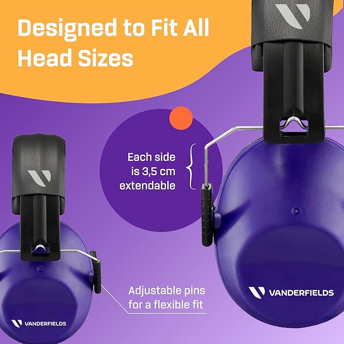 Vanderfields Hearing Protection Headphones - 26dB - Range Shooting Ear Protection - Noise Cancelling Ear Muffs for Adults