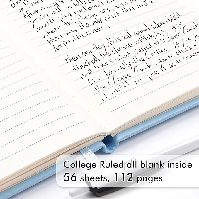 feela 15 Pack Pocket Small Notebooks Bulk, Mini Cute Memo Notepads Hardcover College Ruled Lined Journals with Pen Holder for Women Girls Office School, with 15 Black Pens, 3.5”x 5.5”, A6, Light Blue