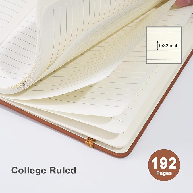 ViVin Lined Journal Notebooks for Work, 192 Pages, Medium 5.5 x 8.3 inch, College Ruled, A5 Hardcover Journaling Notebooks for Writing, 8 Pack Bulk
