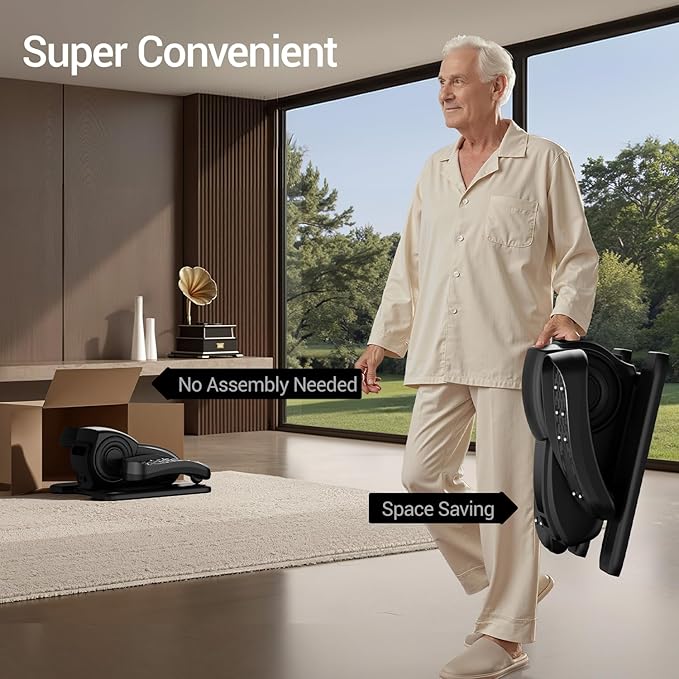 Under Desk Elliptical Machine, Ellipse Leg Exerciser as Seen on TV with Remote, Electric Seated Eclipse Foot Pedal Peddler Sitting for Senior,12 Speeds&Modes Fully Assembled for Home Office