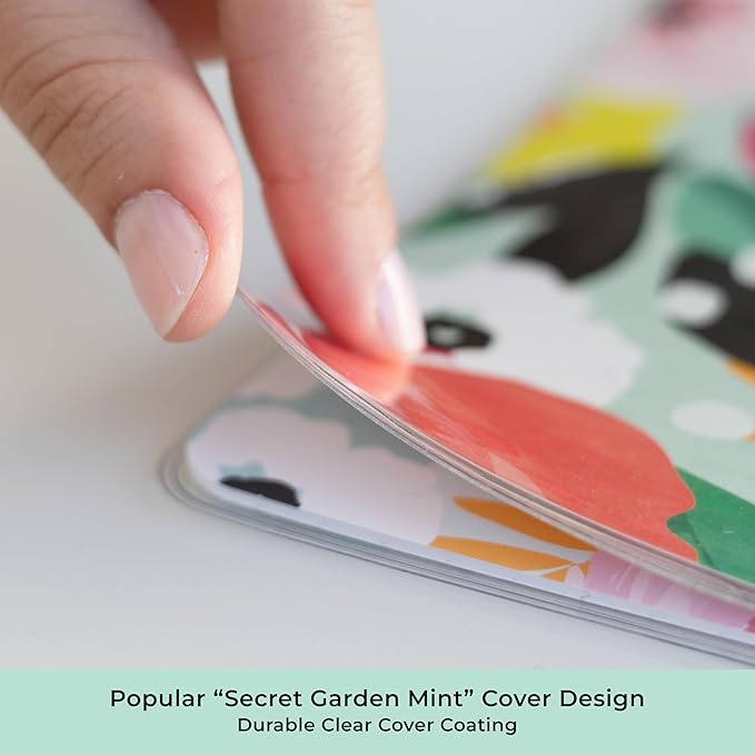 Blue Sky Day Designer 2026 Monthly Planner Calendar, January 2026 - December 2026, 8.5" x 11", Clear Flexible Cover, Stapled Binding, Secret Garden Mint