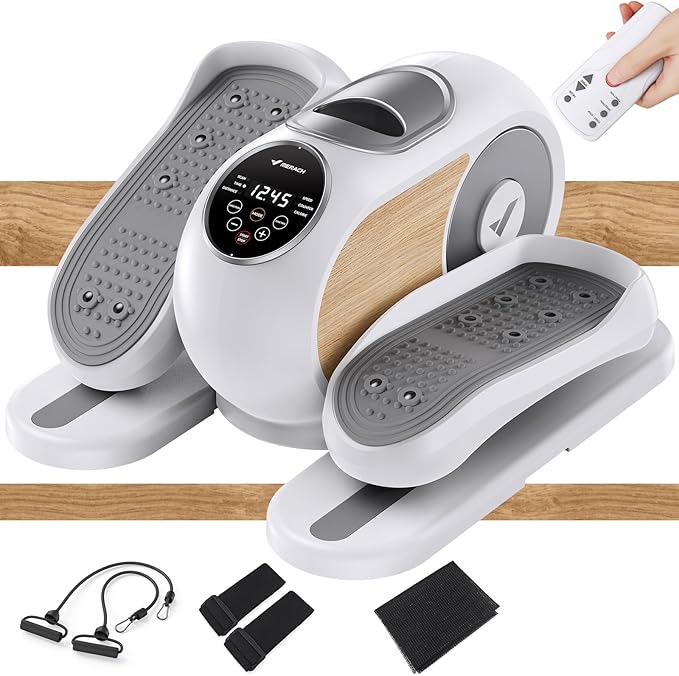 MERACH Under Desk Elliptical Exercise Machine, Ellipse Leg Exerciser as Seen on Tv for Seniors with 12 Adjustable Speeds & Remoter, Quiet Portable Seated Pedal Exerciser Fully Assembled