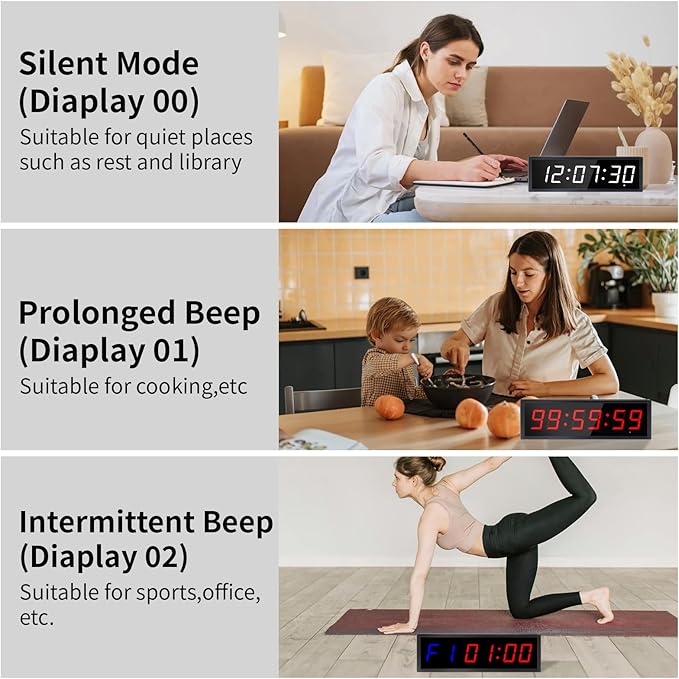 Large Digital Wall Clock with Remote Control, LED Stopwatch Timer, Countdown,Count Up, 12/24 Hour Switchable Time Clock for Home Gym Living Room Office Garage Decor (RGB, 15.2" x 4.5")