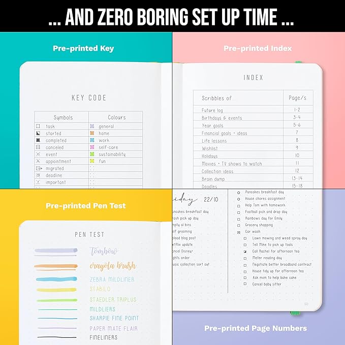 Bullet Dotted Journal Dot Grid Notebook | B5 Daily Journaling Notebooks for Personal Writing, Work, Women | 120gsm Thick Paper, Hard cover, Lay Flat Binding | B5 < 8.5 x 11 Cuaderno Libretas de apuntes