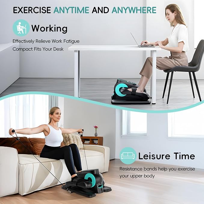 Under Desk Elliptical Machine, Morelax Ellipse Leg Exerciser for Seniors Fully Assembled, Quiet & Portable Electric Seated Pedal Exerciser with Remote Control & 12 Adjustable Speeds