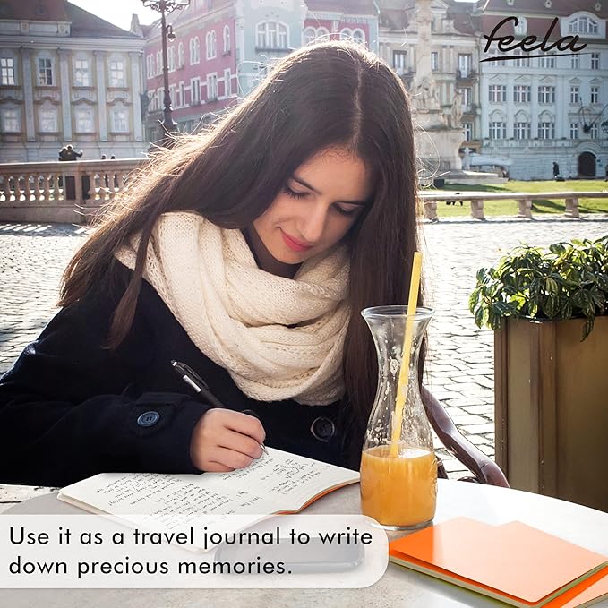 feela 36 Pack Soft Cover Journal Bulk, Lined Blank Travel Journal for Women Men Writing, Notebooks College Ruled for Work, Note Taking Notebook School Business Supplies, 8.2” x 5.5”, A5, Orange