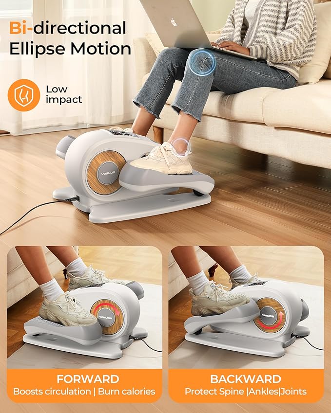 YOSUDA Under Desk Elliptical Electric,Ellipse Leg Exerciser for Seniors,Fully Assembled Seated Pedal Exerciser with Remote Control with Free Footstraps & 10 Adjustable Speeds