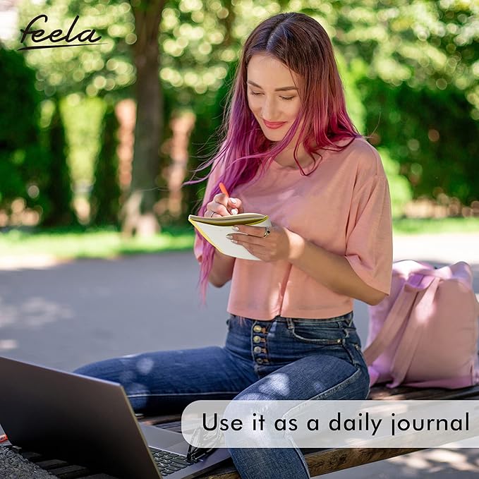 feela 36 Pack Soft Cover Journal Bulk, Lined Blank Travel Journal for Women Men Writing, Notebooks College Ruled for Work, Note Taking Notebook School Business Supplies, 8.2” x 5.5”, A5, Lemon Yellow