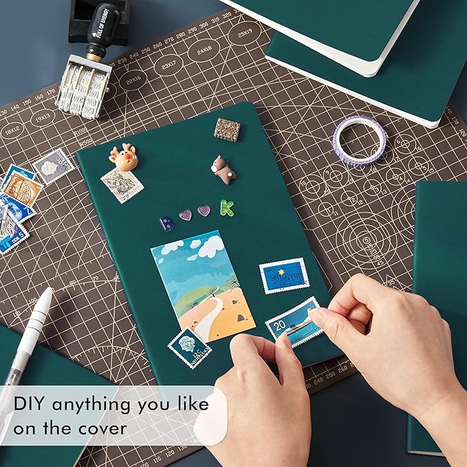 36 Pack Soft Cover Journal Bulk, Feela Lined Blank Travel Journal for Women Men Writing, Notebooks College Ruled for Work, Note Taking Notebook School Business Supplies, 8.2” x 5.5”, A5, Dark Green