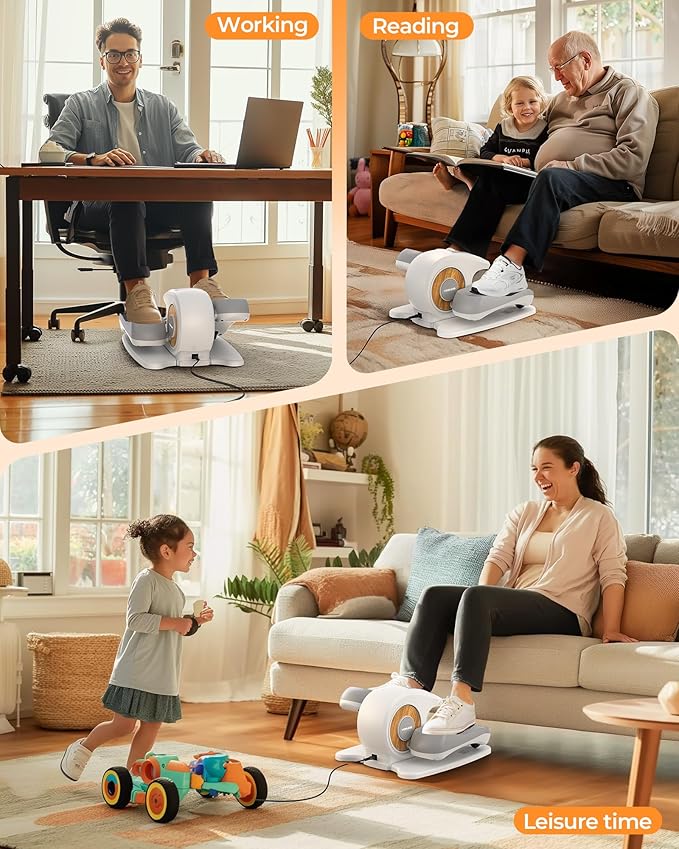 YOSUDA Under Desk Elliptical Electric,Ellipse Leg Exerciser for Seniors,Fully Assembled Seated Pedal Exerciser with Remote Control with Free Footstraps & 10 Adjustable Speeds