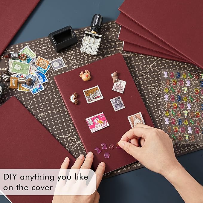 36 Pack Soft Cover Journal Bulk, Feela Lined Blank Travel Journal for Women Men Writing, Notebooks College Ruled for Work, Note Taking Notebook School Business Supplies, 8.2” x 5.5”, A5, Wine