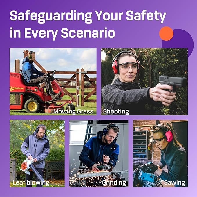 Vanderfields Hearing Protection Headphones - 26dB - Range Shooting Ear Protection - Noise Cancelling Ear Muffs for Adults