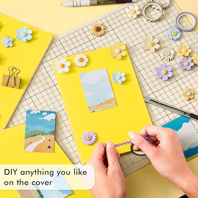 feela 36 Pack Soft Cover Journal Bulk, Lined Blank Travel Journal for Women Men Writing, Notebooks College Ruled for Work, Note Taking Notebook School Business Supplies, 8.2” x 5.5”, A5, Lemon Yellow