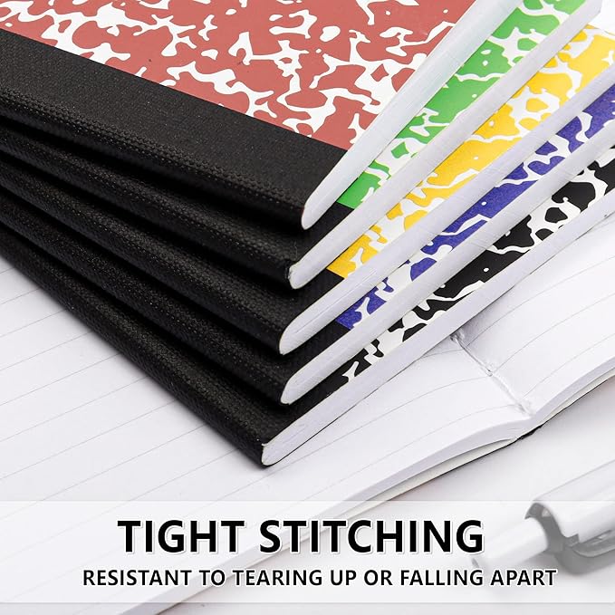 feela 70 Pack Mini Composition Notebook Bulk, Cute Pocket Composition Note Pad, Small Journal Notebooks for Students College School Supplies, 4.5" X 3.25", Narrow Ruled, 5 Marble Covers