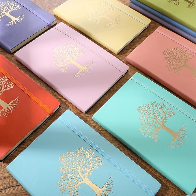 10 Pack Lined Journal Notebook A5 Leather Hardcover Journals for Writing 200 Pages 10 Colors Notepad for Travel Work School Office Business Note Taking Diary 5.7" x 8.3" (Vibrant Color)