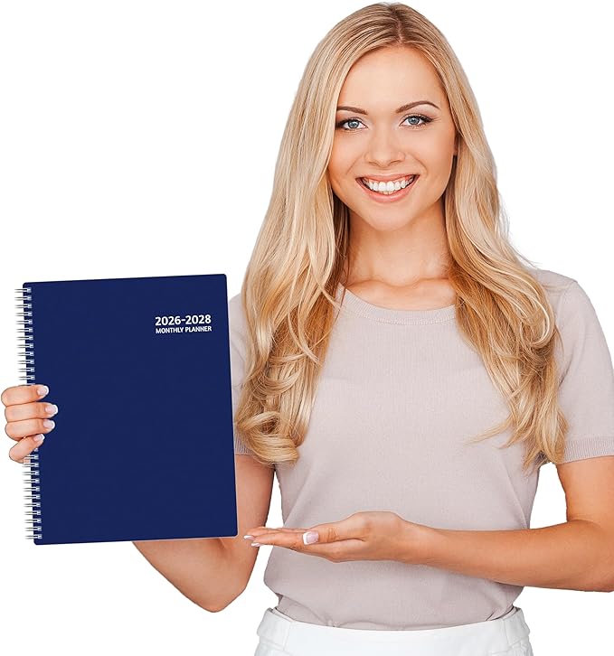 Monthly Planner 2026-2028, 36 Months Calendar Planner 2026-2028 from Jan 2026 – Dec 2028, 8.5'' x 11'' with Ruled Spread, Flexible Cover, Spiral Wirebound, Pocket, Coated Tabs, Notes ＆ Habit Tracker