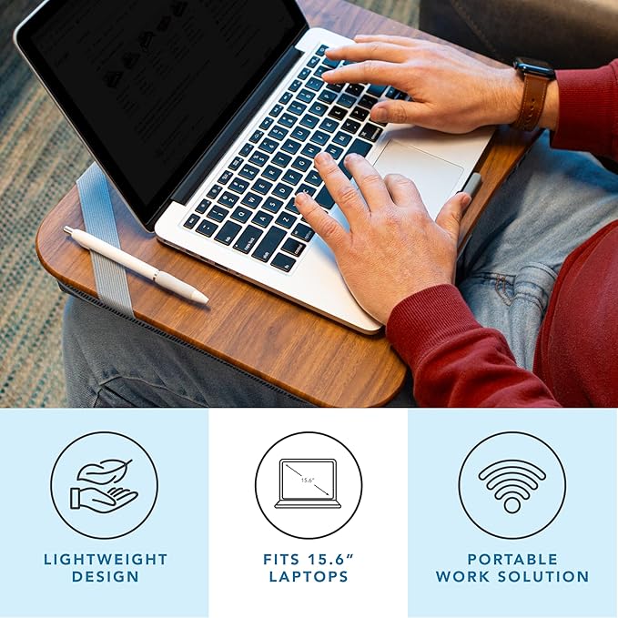 LAPGEAR Designer Lap Desk with Phone Holder and Device Ledge - Arrow Stripes - Fits up to 15.6 Inch Laptops - Style No. 45411